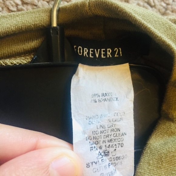 Forever 21 lace up choker neck dress olive green - Picture 6 of 7